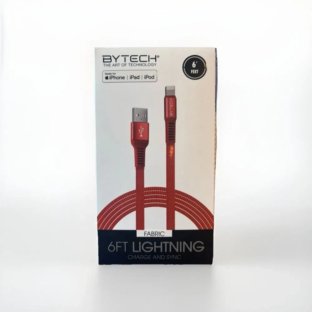Rapid Charger & Sync Cable 6 Feet, Red Cord, iPhone & iPad Compatible